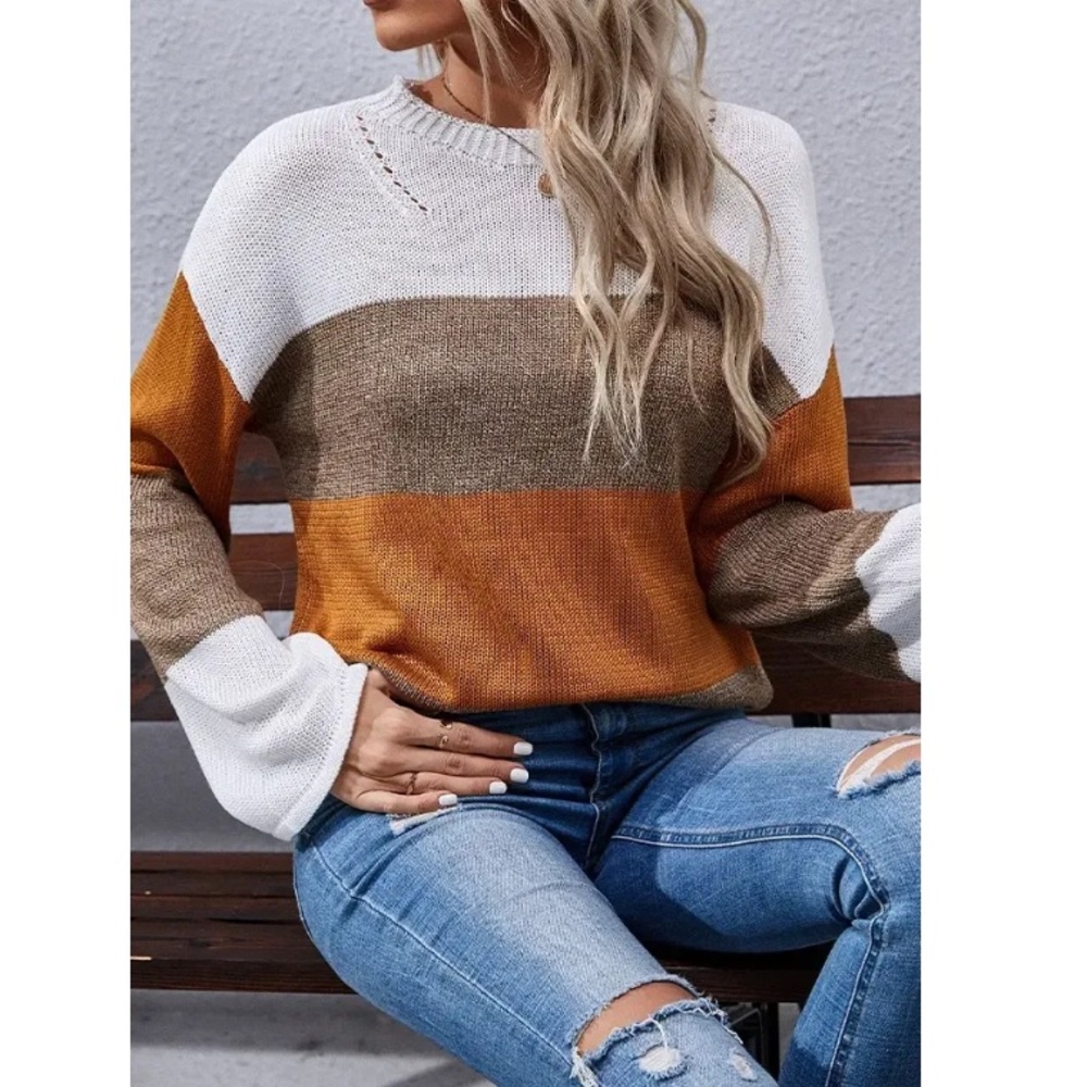 Colorblock Lightweight Knitted Sweater